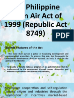 The Philippine Clean Air Act of 1999 (Republic Act 8749)