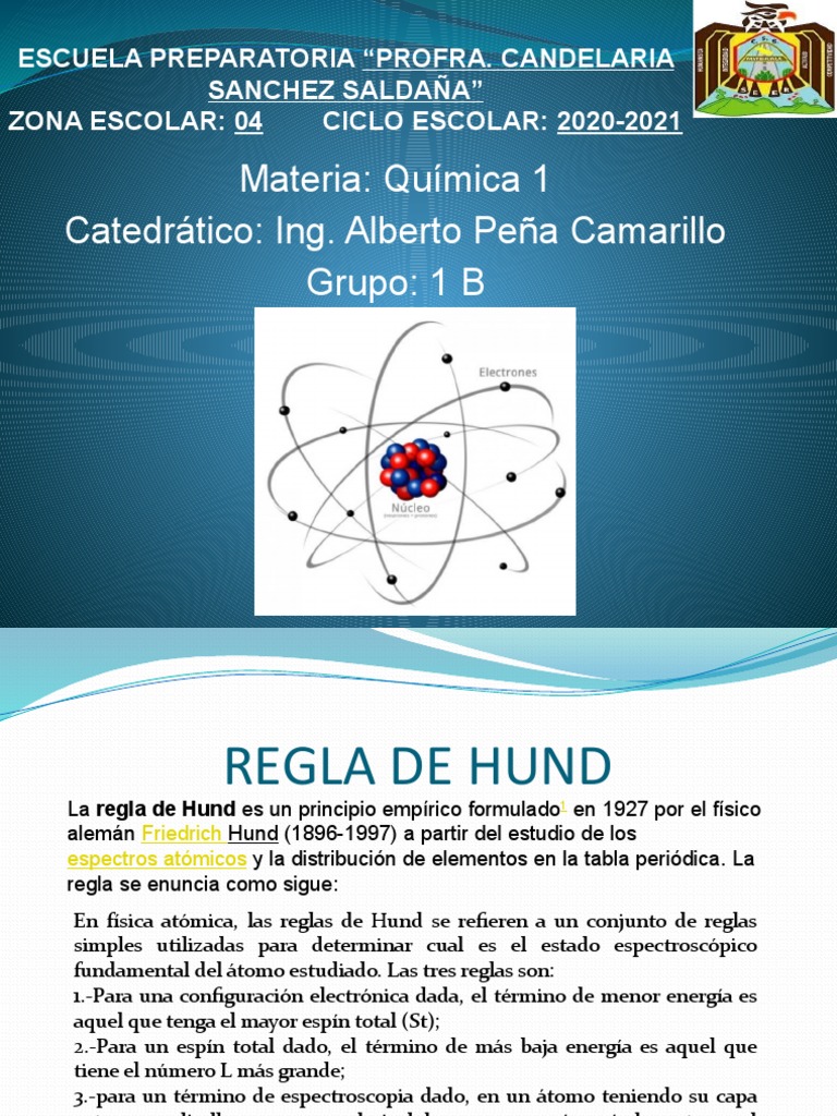 Regla de Hund | PDF | Configuración electronica | Química