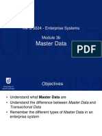 Master Data: INFS 5024 - Enterprise Systems Module 3b