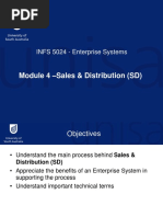 Sales & Distribution (SD) : INFS 5024 - Enterprise Systems