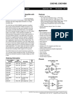 Ca3140, Ca3140A: 4.5Mhz, Bimos Operational Amplifier With Mosfet Input/Bipolar Output Features