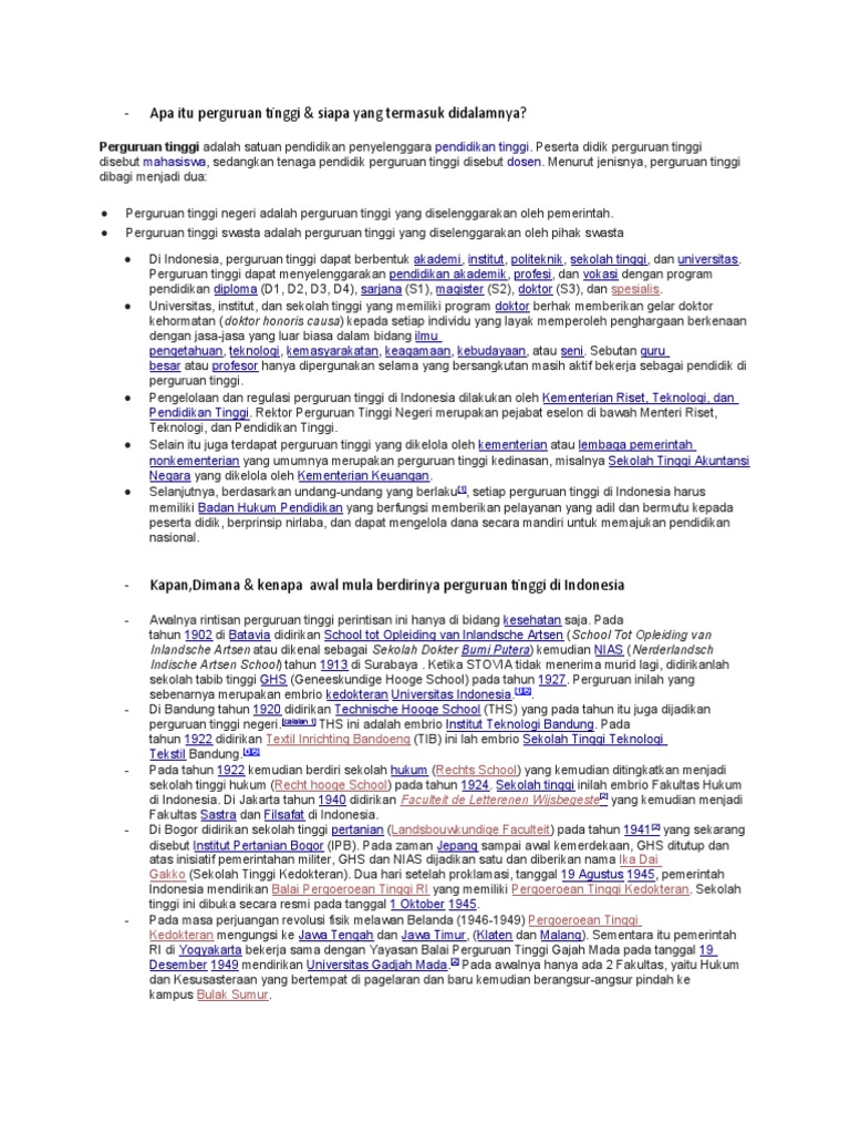 Pentingnya akademis dalam pendidikan tinggi