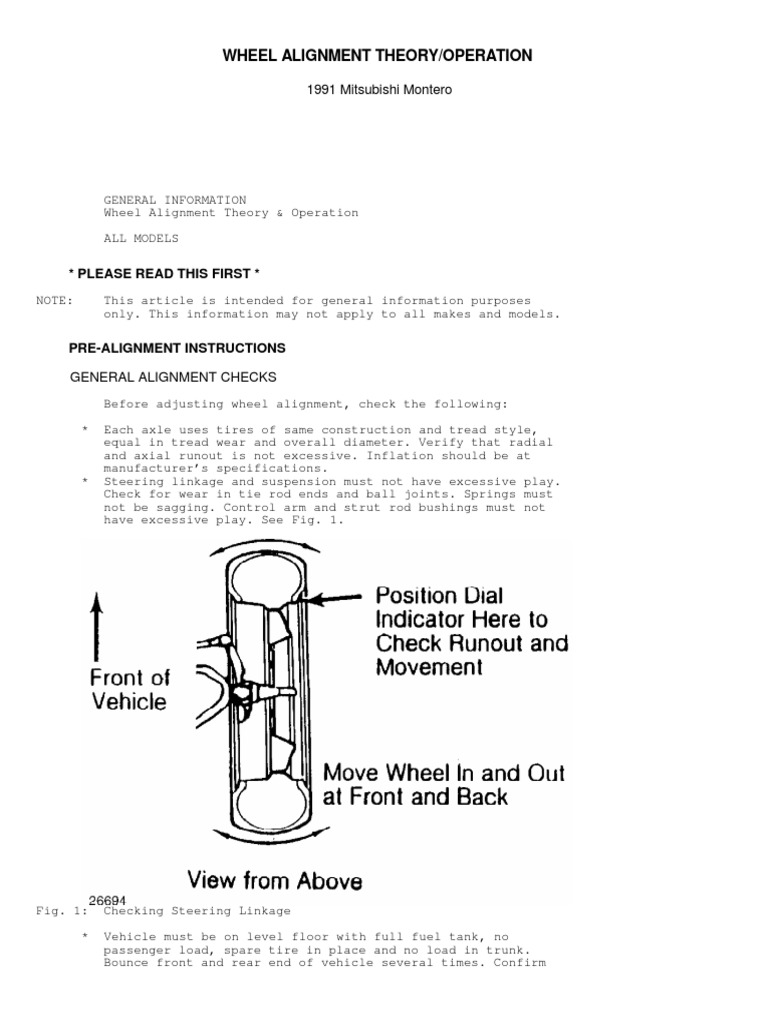 Wheel Alignment Theory Operation | PDF | Steering | Vehicle Technology