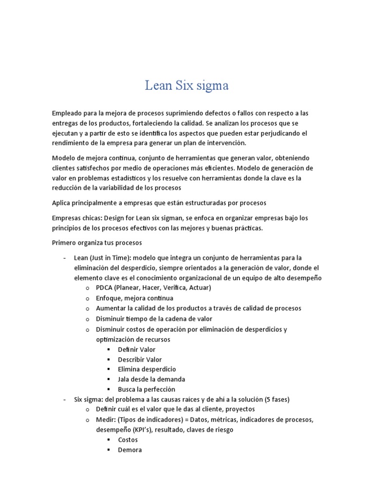 Lean Six Sigma | PDF | Six Sigma | Lean Manufacturing