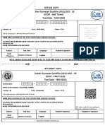 Indian Olympiad Qualifier (IOQ) 2021 - 22 (IOQP - Hall Ticket) Test Date: 16/01/2022 Office