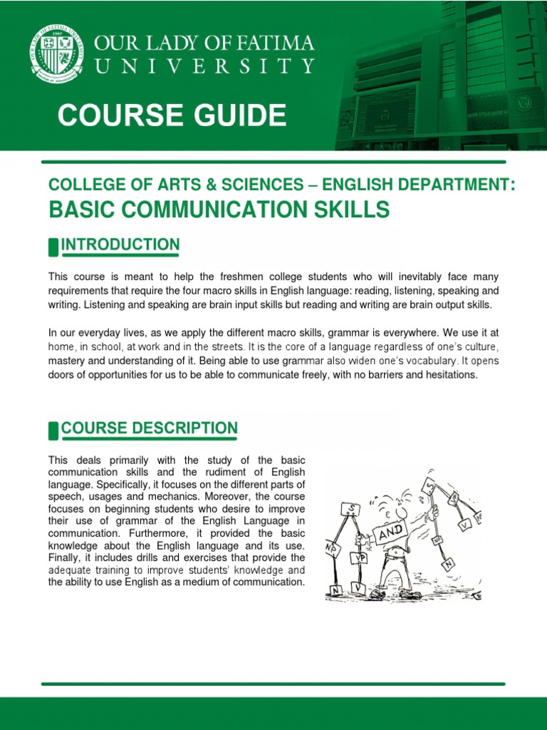 Course Guide ENGL 111 Basic Communication Skills | PDF | Verb | English ...