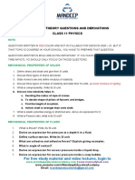 Class 11 Physics Term 2 Most Imp Questions For Final Exam