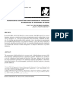 Artículo: Medición de La Satisfacción Laboral Mediante El Cuestionario de Satisfacción de Necesidades de Porter