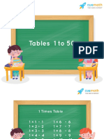Multiplication Tables From 1 To 50