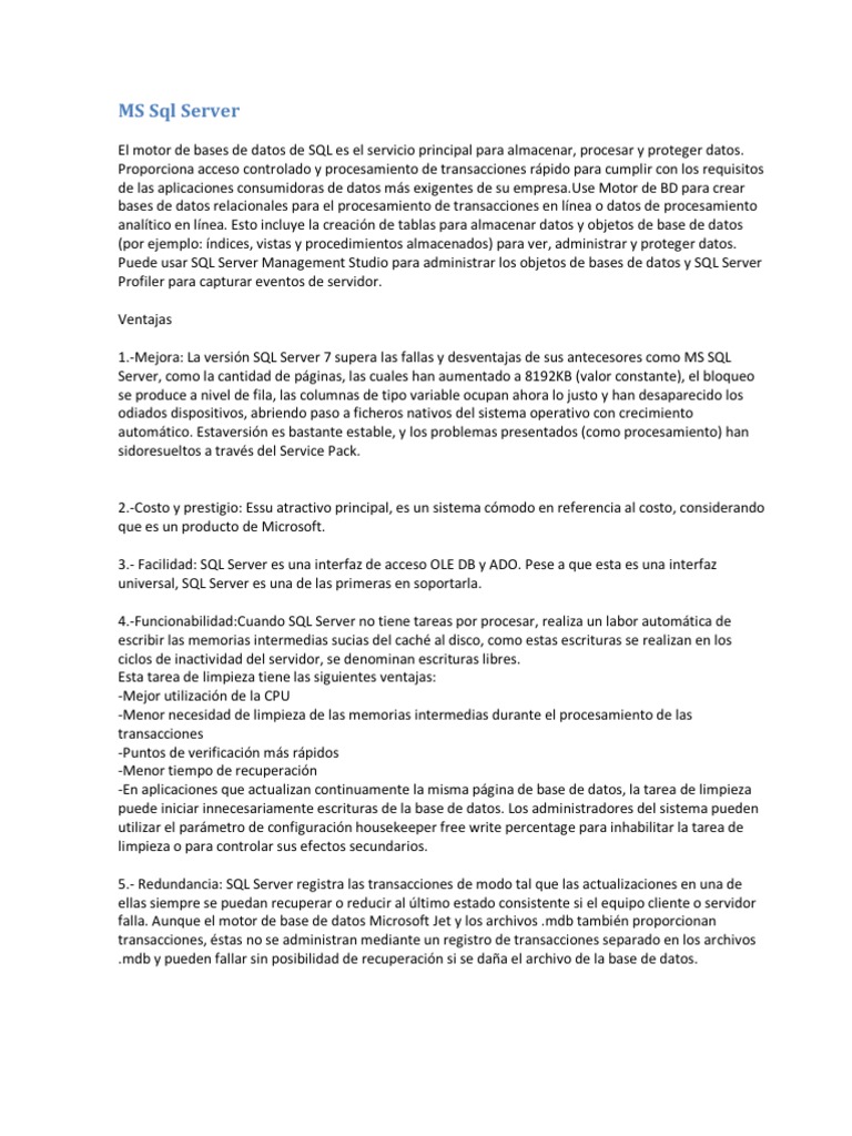 Tipos de Bases de Datos | PDF | Servidor SQL de Microsoft | SQL