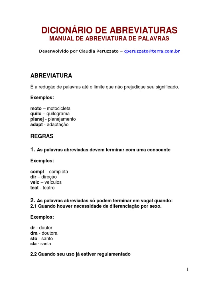 Dicionário de Abreviaturas e Regras | PDF | Sobrenome