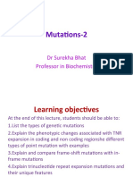 Mutations-2: DR Surekha Bhat Professor in Biochemistry
