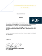 Certificado Laboral 2019