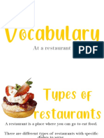 Vocabulary: at A Restaurant