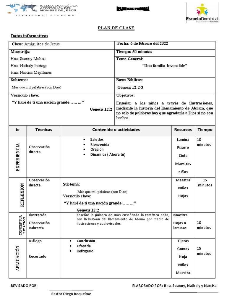 Formato Plan de Clase 2000 | PDF