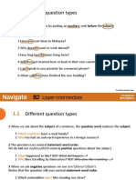 Different Question Types: 1 We Often Form Questions by Putting An Auxiliary Verb Before The Subject