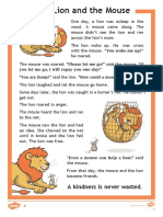 The Lion and The Mouse Reading Comprehension Activity