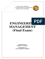Engineering Management (Final Exam)
