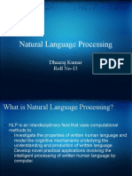 Natural Language Processing: Dheeraj Kumar Roll No-13