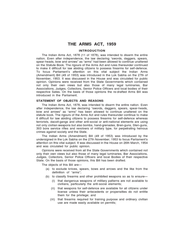 Arms Act PDF License Appeal