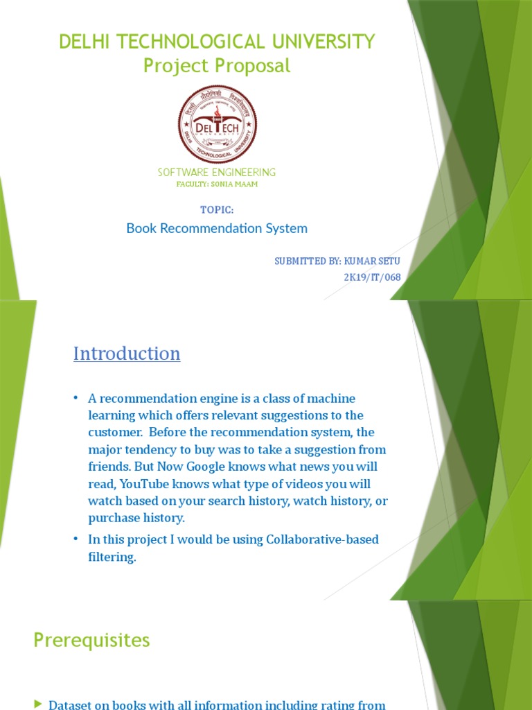 Book Recommendation System Proposal | PDF | Computer Science | Web 2.0