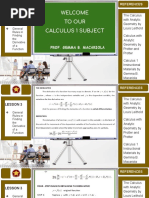 Welcome To Our Calculus 1 Subject: Lesson 3