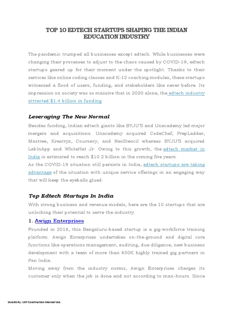 Top 10 Indian Edtech Startups Leveraging The Pandemic To Transform