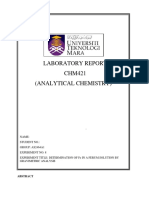 Chm421-Experiment 8 - Determination of Fe in A Ferum Solution by Gravimetric Analysis