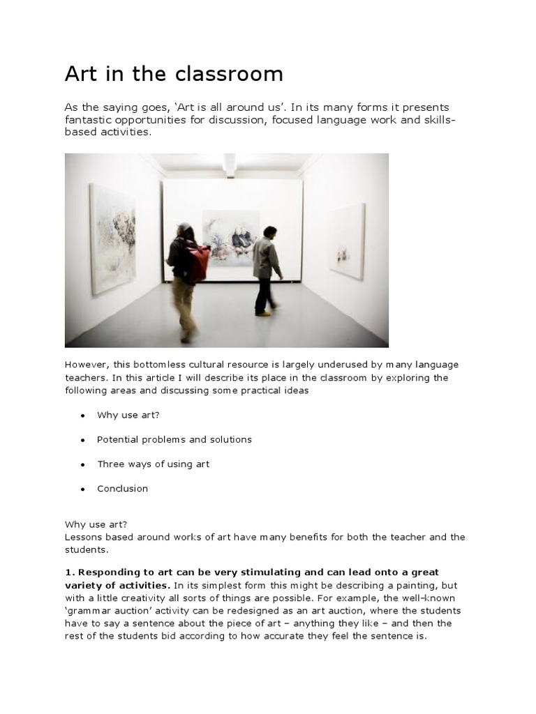 Art in The Classroom | PDF | Thought | Teachers