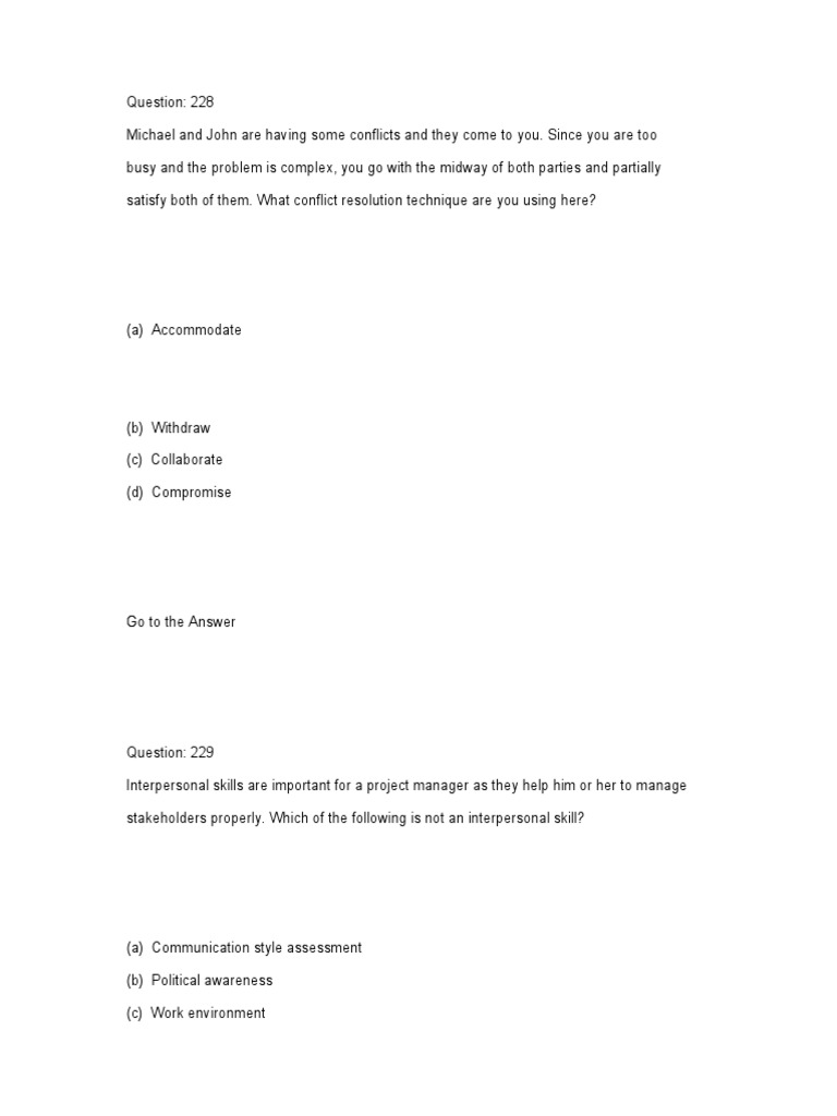 PMP Question and Answers 4 | PDF | Risk | Risk Management