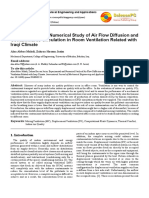 Experimental and Numerical Study of Air Flow Diffusion and Contaminants Circulation in Room Ventilation Related With Iraqi Climate