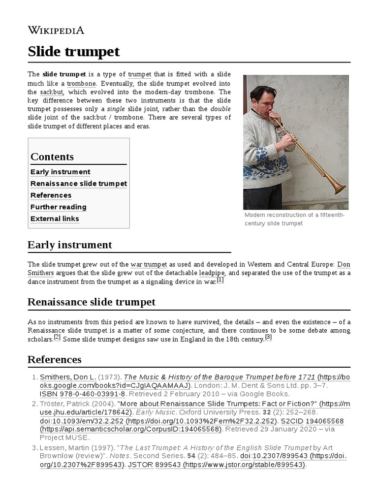 Slide Trumpet PDF Trumpet Brass Instruments