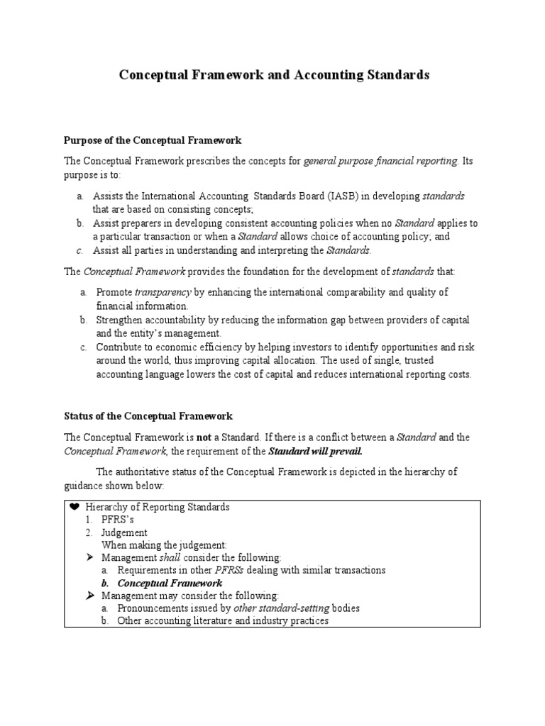 Conceptual Framework for Accounting Standards | PDF | Financial ...