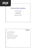 String Matching Algorithms: Antonio Carzaniga