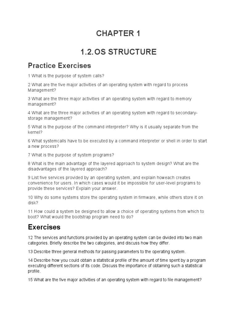 OS Structure and Command Interpreter Functions | PDF | Kernel ...