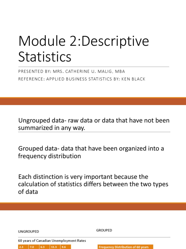 Module 2 - Descriptive Statistics - PPT-3 | PDF | Histogram | Chart