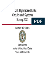 Ecen720: High-Speed Links Circuits and Systems Spring 2021: Lecture 12: Cdrs
