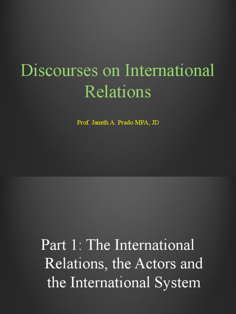 International Relations Part 1 Pdf Nation Polarity