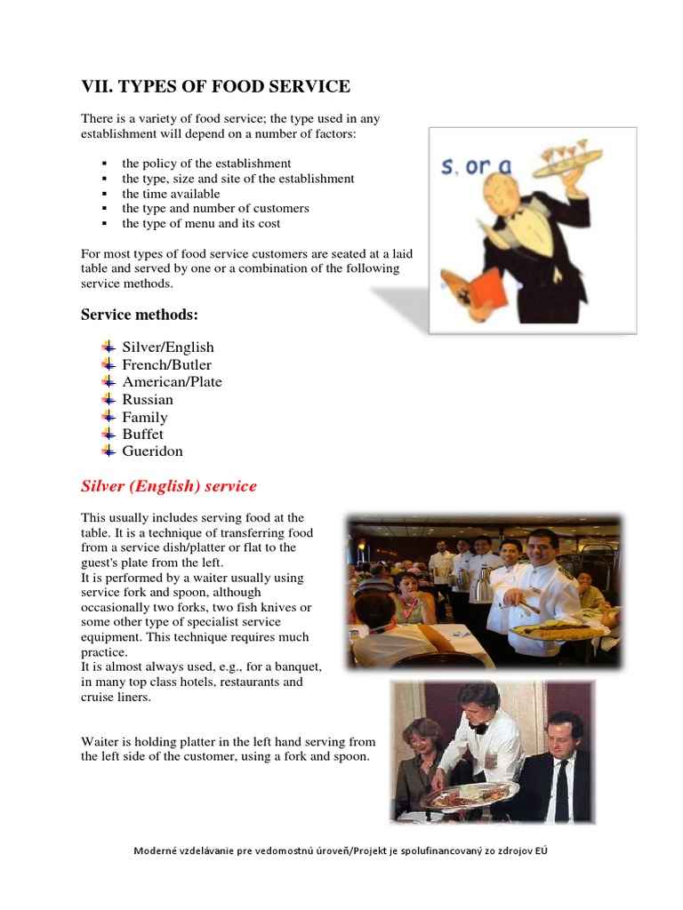 Style of Services PDF Tableware Restaurants