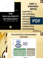 THE Management of Strategy: Strategic Inputs