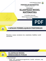 Pemodelan - Pertemuan 2 Klasifikasi Model Matematika