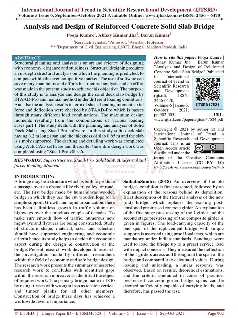 Analysis and Design of Reinforced Concrete Solid Slab Bridge | PDF ...
