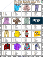 Clothes and Accessories Vocabulary Esl Multiple Choice Tests For Kids