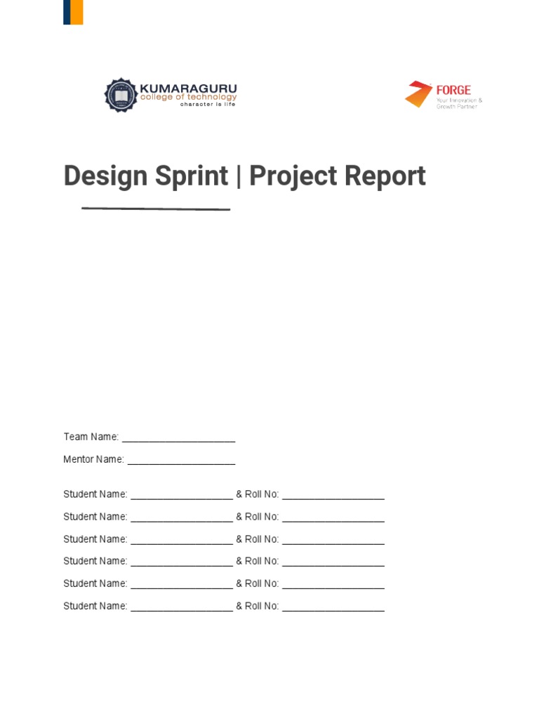 Design Sprint Project Report Overview | PDF | Computing | Engineering