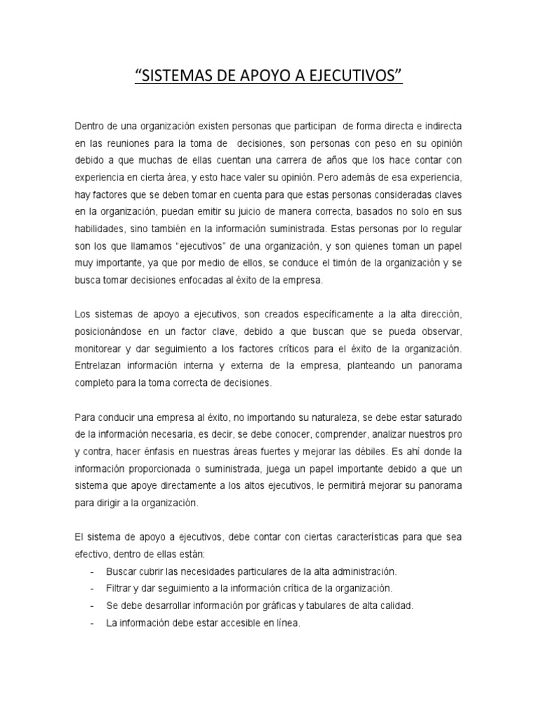 Sistemas de Apoyo A Ejecutivos PDF