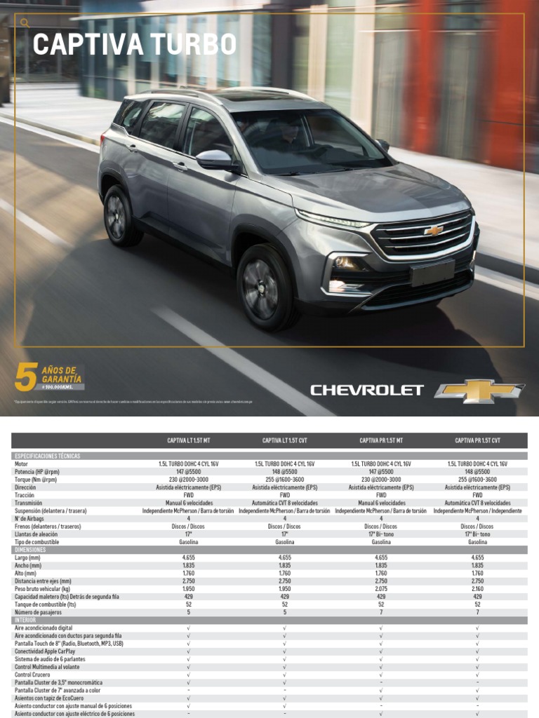 Ficha Tecnica Captiva Peru PDF Transporte