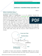 Buchholz Relay Operation and Principle