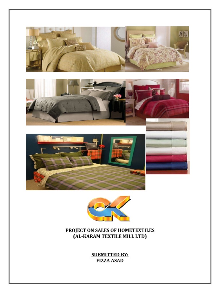 Project On Sales of Hometextiles (AlKaram Textile Mill LTD) PDF Sales Weaving