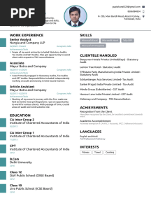 Kunal's Resume Semi Qualified CA