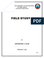 Field Study 2: Polytechnic University of The Philippines Sta. Mesa, Manila College of Education